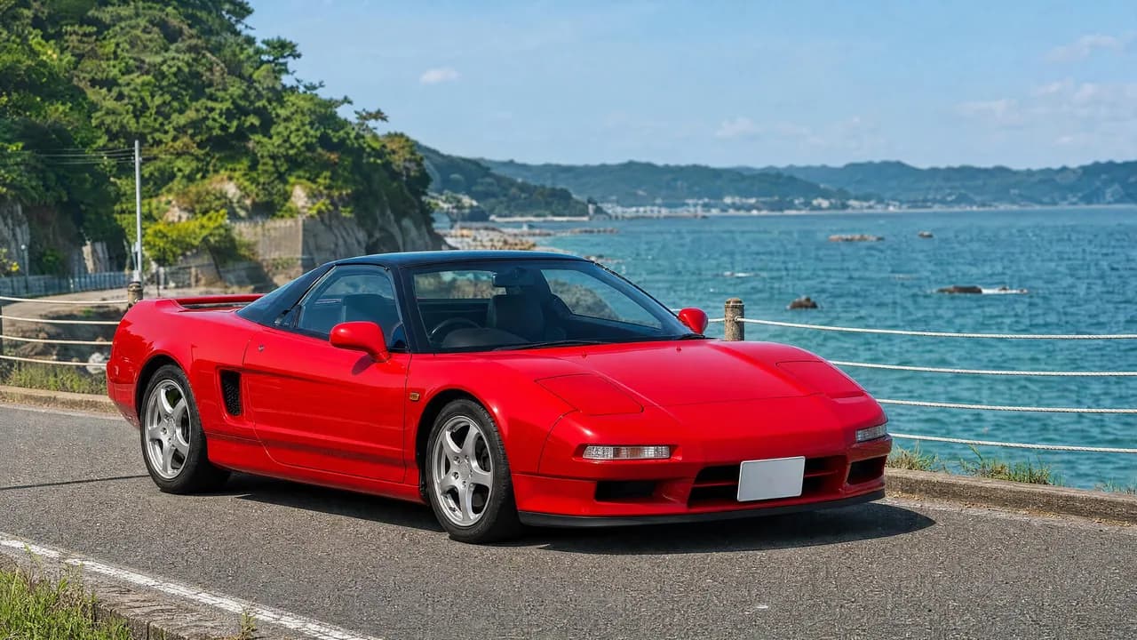 Red Honda NSX NA1 on a coastal road