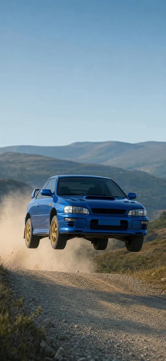 Subaru Impreza GC8 rally dust, phone wallpaper